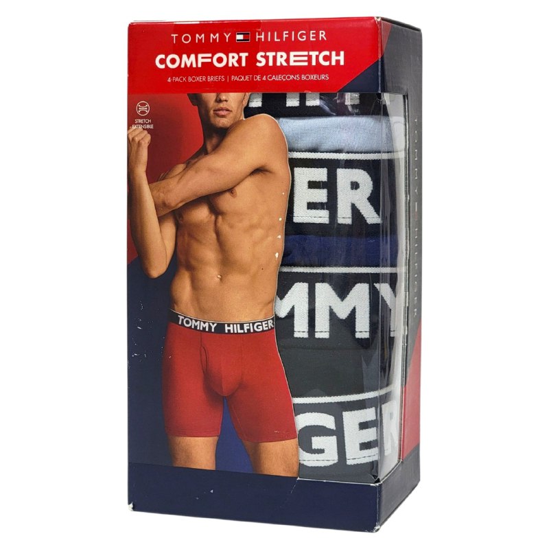 ROPA INTERIOR PARA CABALLERO TOMMY HILFIGER COMFORT STRETCH BOXER BRIEF 4 UNIDADES TALLA LARGE 36-38 (L)