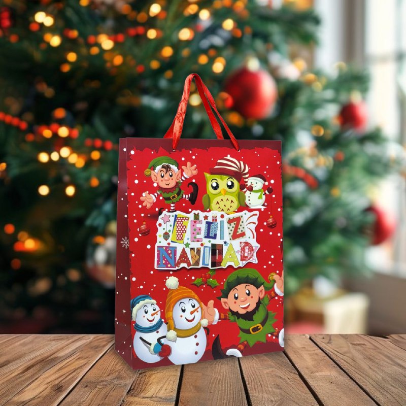 BOLSA DE REGALO NAVIDEÑA GRANDE 30X40X12CM