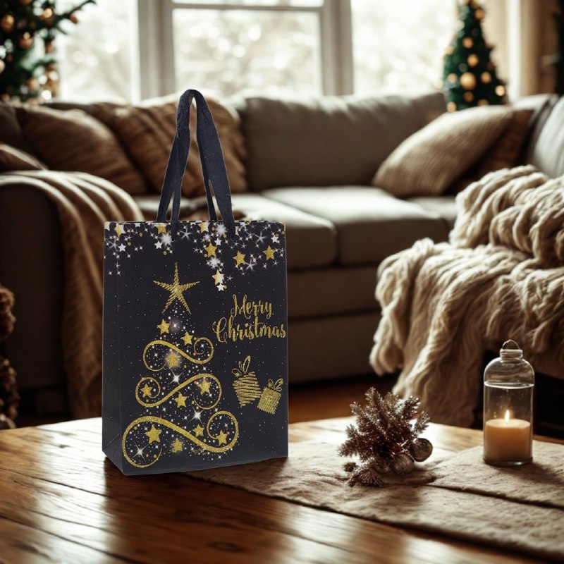 BOLSA DE REGALO NAVIDEÑA PAQUEÑA 18X24X8CM