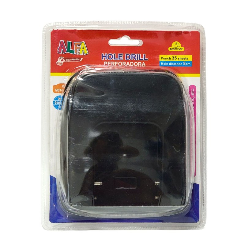 PERFORADORA DE HOJAS 8CM DE DISTANCIA ENTRE AGUA AGUJERO, 35 HOJAS PARA ESCUELAS, OFICINAS, ETC 3 COLORES ALFA HOLE DRILL
