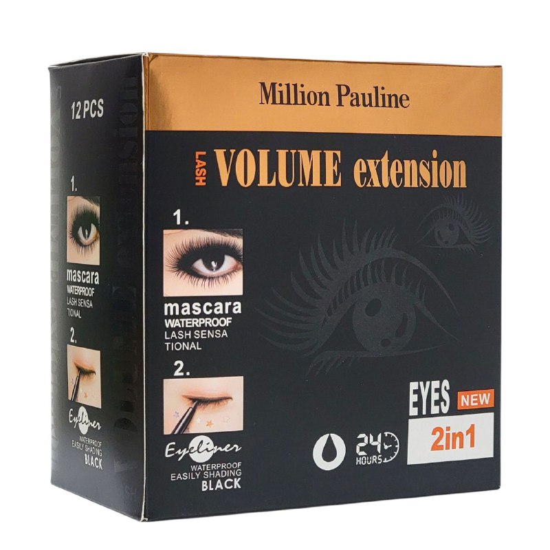 SET RIMEL + DELINEADOR DE OJOS DUPE MAYBELLINE LASH SENSATIONAL  MARCA MILLION PAULINE