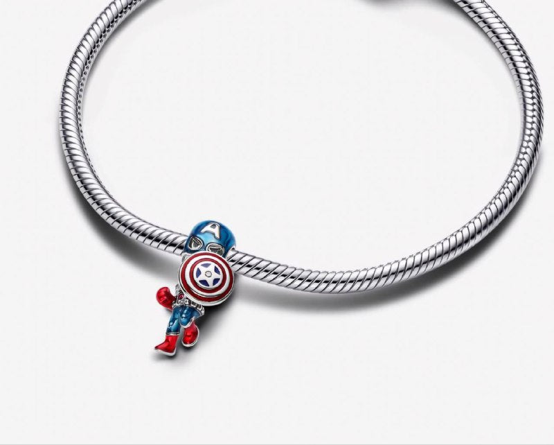 PCHARM4129 FORMA CAPITAN AMERICA PANDORA PLATA 9.25