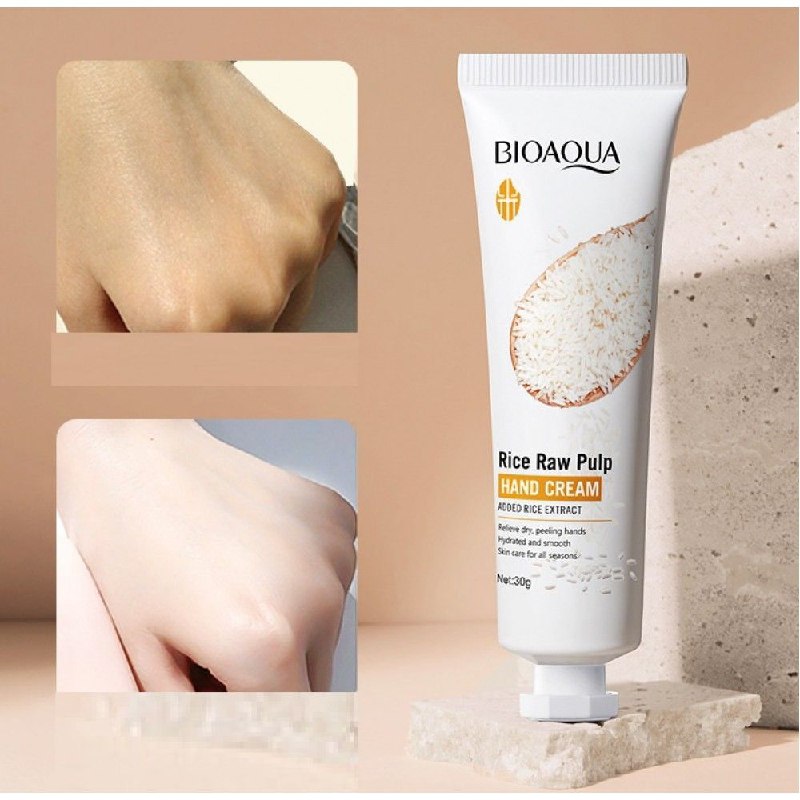 CREMA CORPORAL DE MANOS DE PULPA CRUDA DE ARROZ HIDRATANTE BIOAQUA 30G