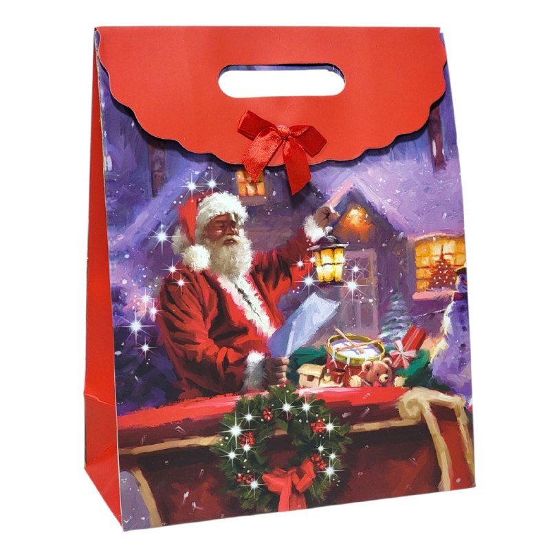 BOLSA DE REGALO NAVIDEÑA GRANDE 32X24CM