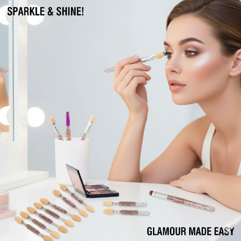 BROCHAS EN SET DE 10 PIEZAS HERRAMIENTAS PARA APLICAR SOMBRAS Y CUIDAR CEJAS Y PESTAÑAS STAY BEAUTIFUL