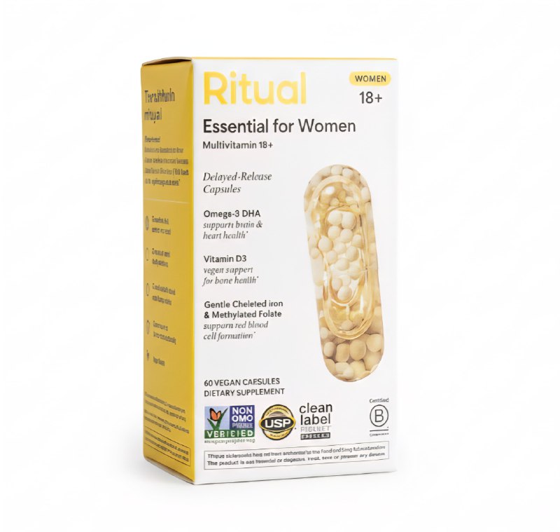 VITAMINAS EN CAPSULAS BLANDAS VEGANAS PARA MUJERES MULTIVITAMINICO PARA SALUD CEREBRAL Y CORAZON RITUAL 60UND