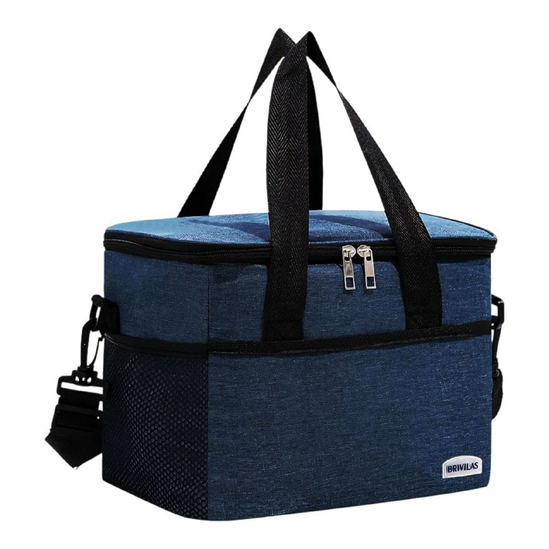 LONCHERA TERMICA DE GRAN CAPACIDAD, FACIL DE TRANSPORTAR, CAPA INTERNA IMPERMEABLE, AISLANTE DE CALOR, FACIL DE LIMPIAR, 3 COLORES 25X25CM