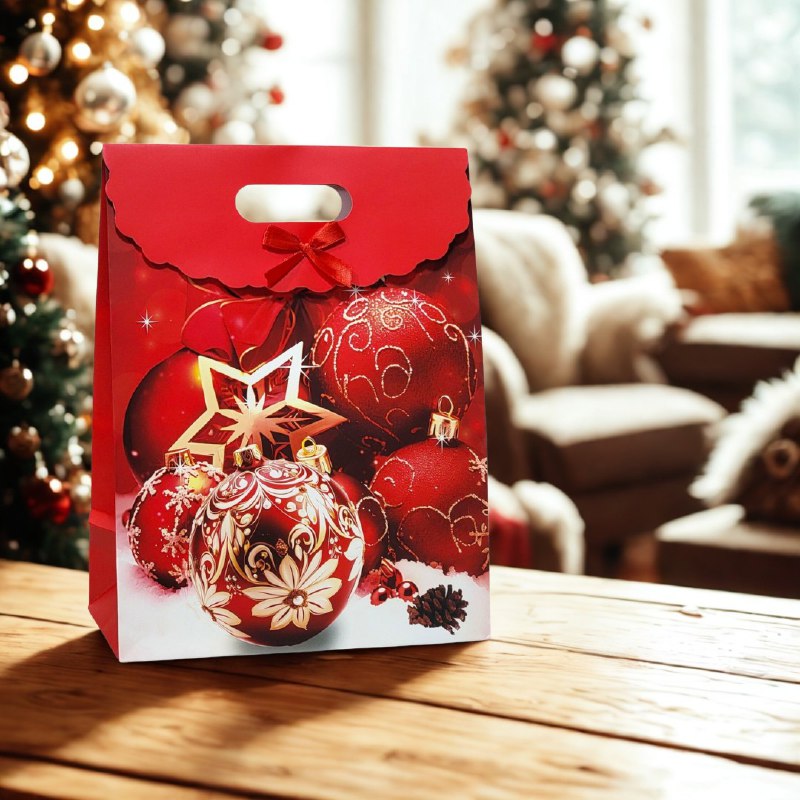 BOLSA DE REGALO NAVIDEÑA EXTRA GRANDE 37X28CM