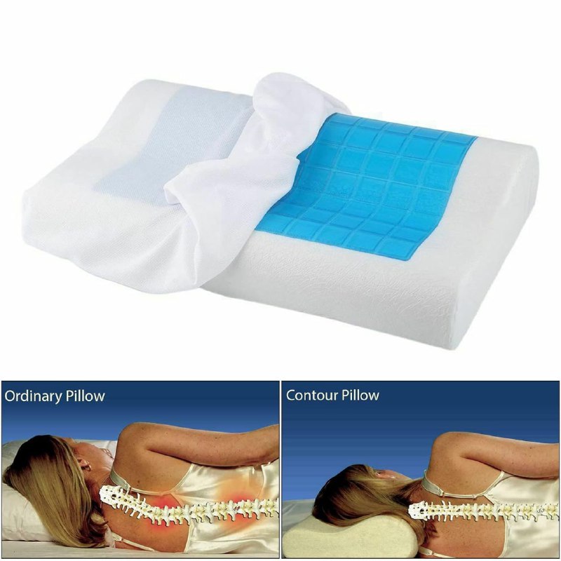 COJIN ALMOHADA MEMORY FOAM CON TECNOLOGIA DE GEL REFRIGERANTE, ESPUMA VISCOELASTICA, ESTILO ORTOPEDICA, EVITA MALAS POSTURAS DE CUELLO Y ESPALDA RESTFORM 50X30X9/6CM