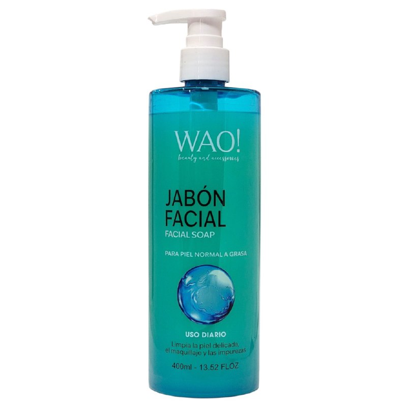LIMPIADOR FACIAL JABON PARA LA PIEL NORMAL Y GRASA DE USO DIARIO WAO 400ML