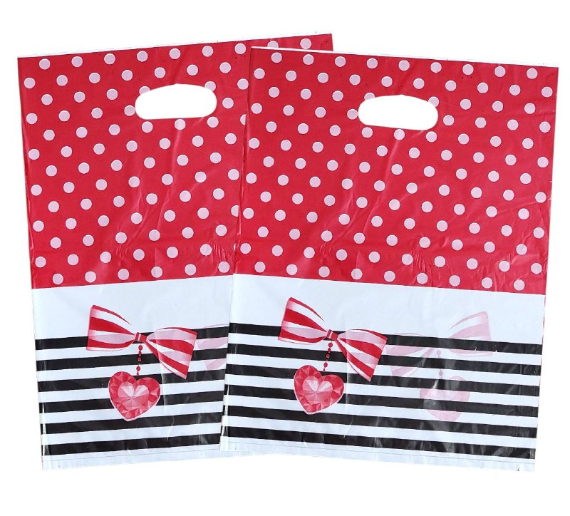 BOLSA DE REGALO PLASTICA GRANDE 30X40CM, PAQUETE 100UND