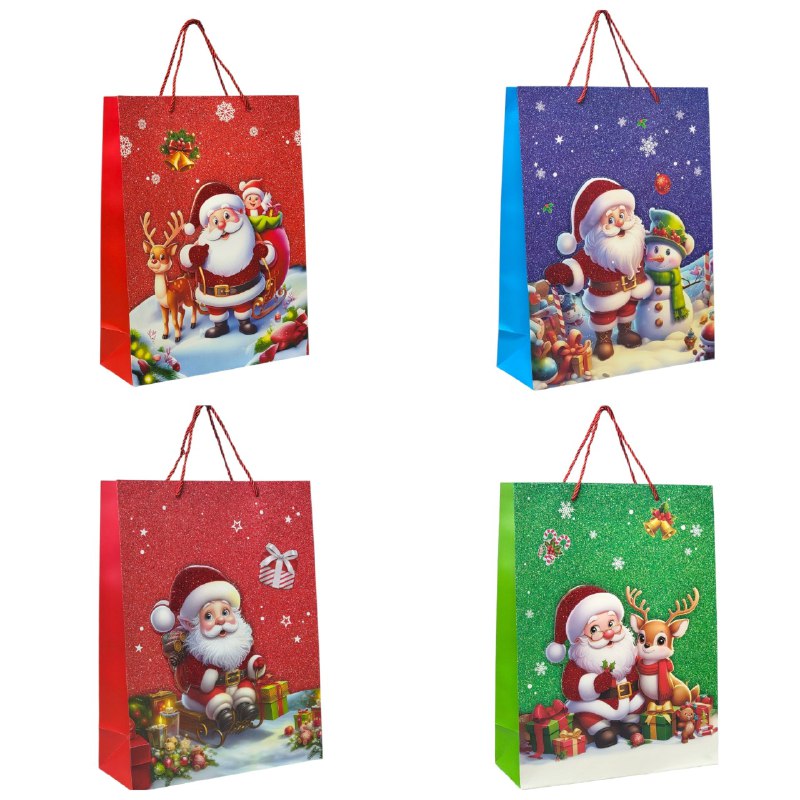 BOLSA DE REGALO NAVIDEÑA GRANDE 30X40X12CM