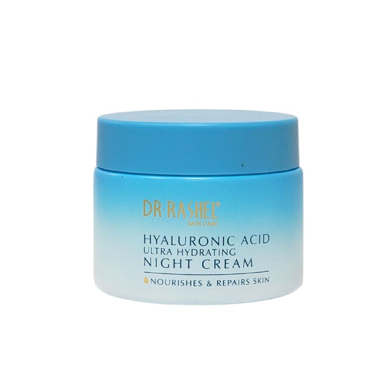 CREMA FACIAL DE NOCHE ULTRAHIDRATANTE CON ACIDO HIALURONICO 50G, QUE RETIENE LA HUMEDAD DURANTE TODA LA NOCHE DEJANDO LA PIEL RENOVADA Y REVITALIZADA DR RASHEL