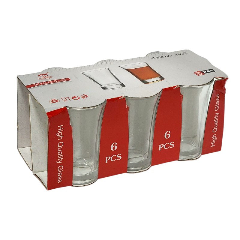 SET DE TEQUILEROS  6 PIEZAS DORYALEX VIDRIO 7X4.5CM