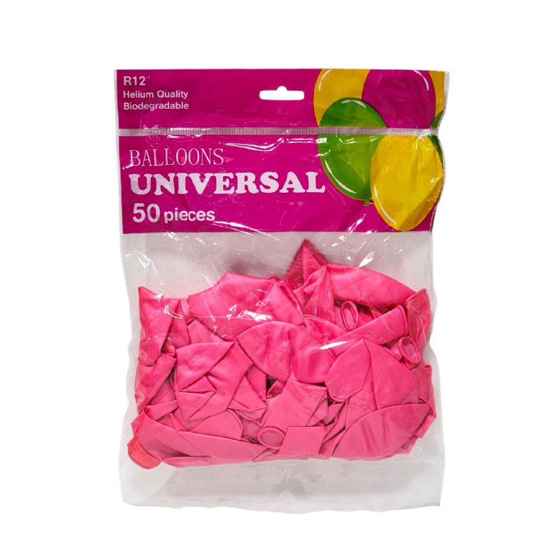 DECORACION ADORNO PAQUETE DE GLOBOS DE LATEX PARA CUMPLEAÑOS 50UND BALLOONS UNIVERSAL
