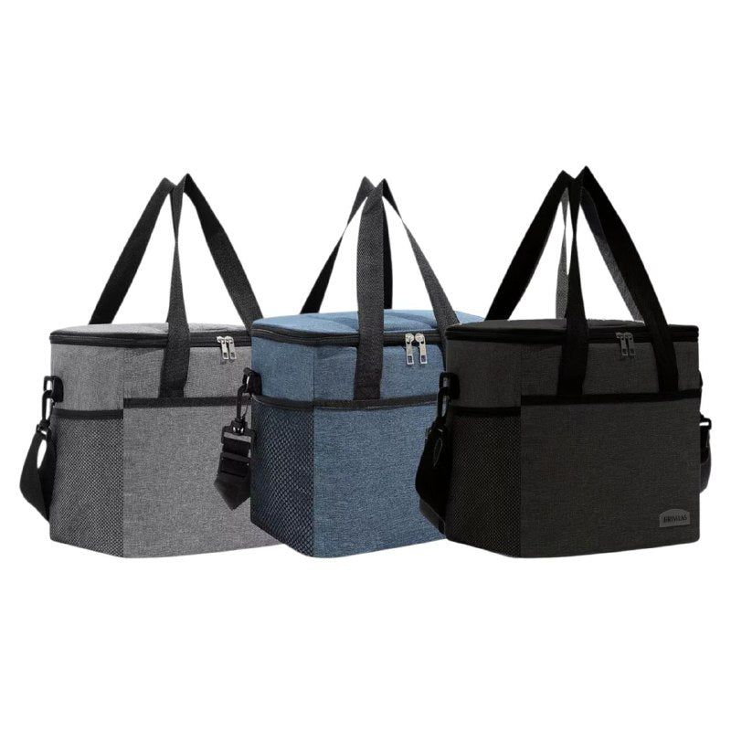 LONCHERA TERMICA DE GRAN CAPACIDAD, FACIL DE TRANSPORTAR, CAPA INTERNA IMPERMEABLE, AISLANTE DE CALOR, FACIL DE LIMPIAR, 3 COLORES 27X25CM