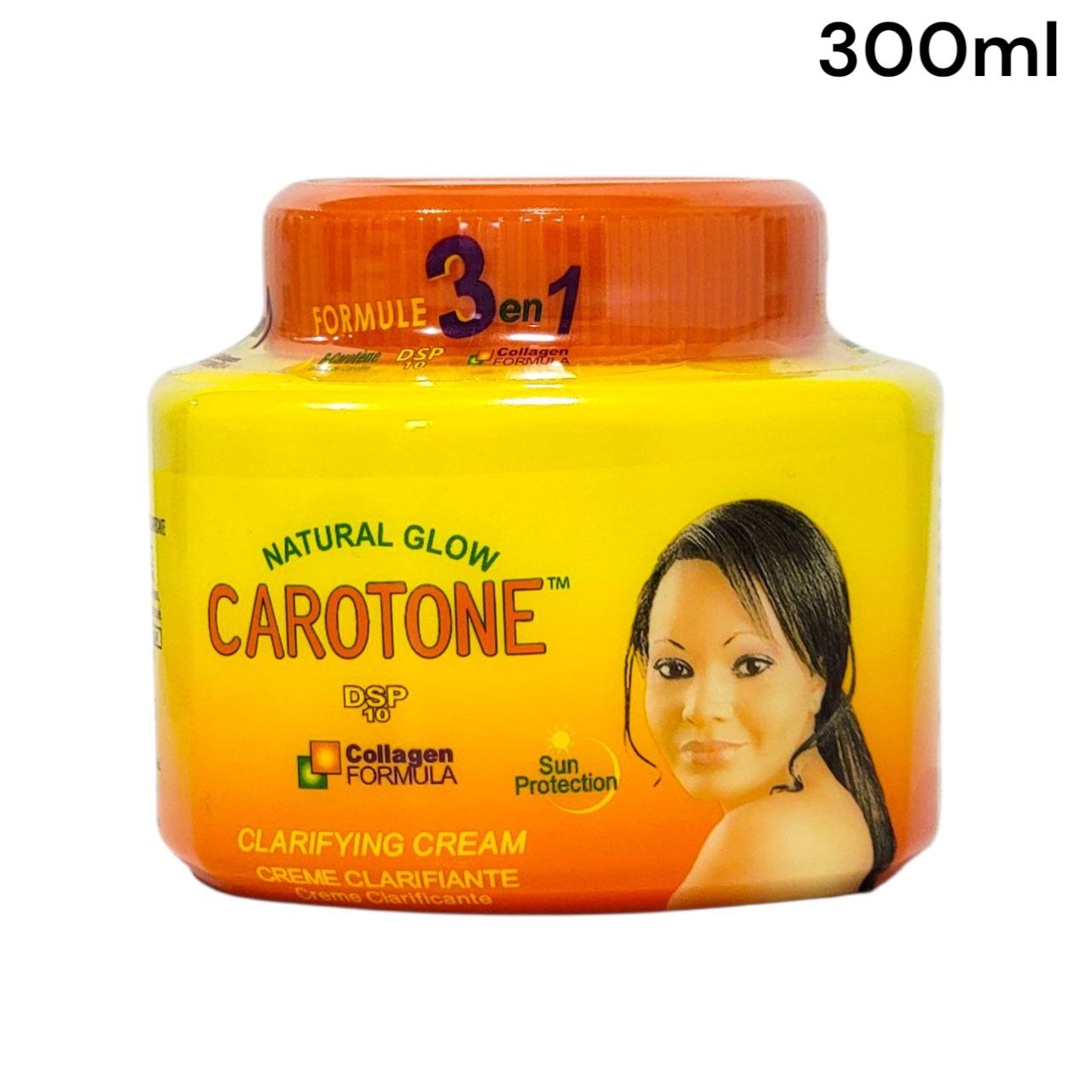 CREMA FACIAL ORIGINAL CAROTONE ACLARANTE, HIDRATANTE Y ANTIOXIDANTE NATURAL GLOW 300ML