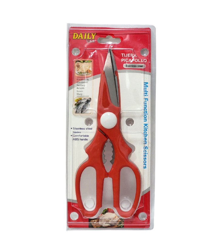 TIJERAS DE COCINA PICAPOLLO DE ACERO INOXIDABLE DE ALTA CALIDAD DAILY USA, 3 COLORES