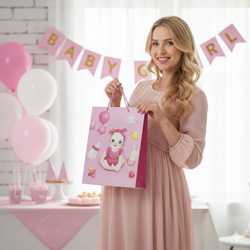 BOLSA DE REGALO PARA BABY SHOWER GRANDE  30X40X12CM