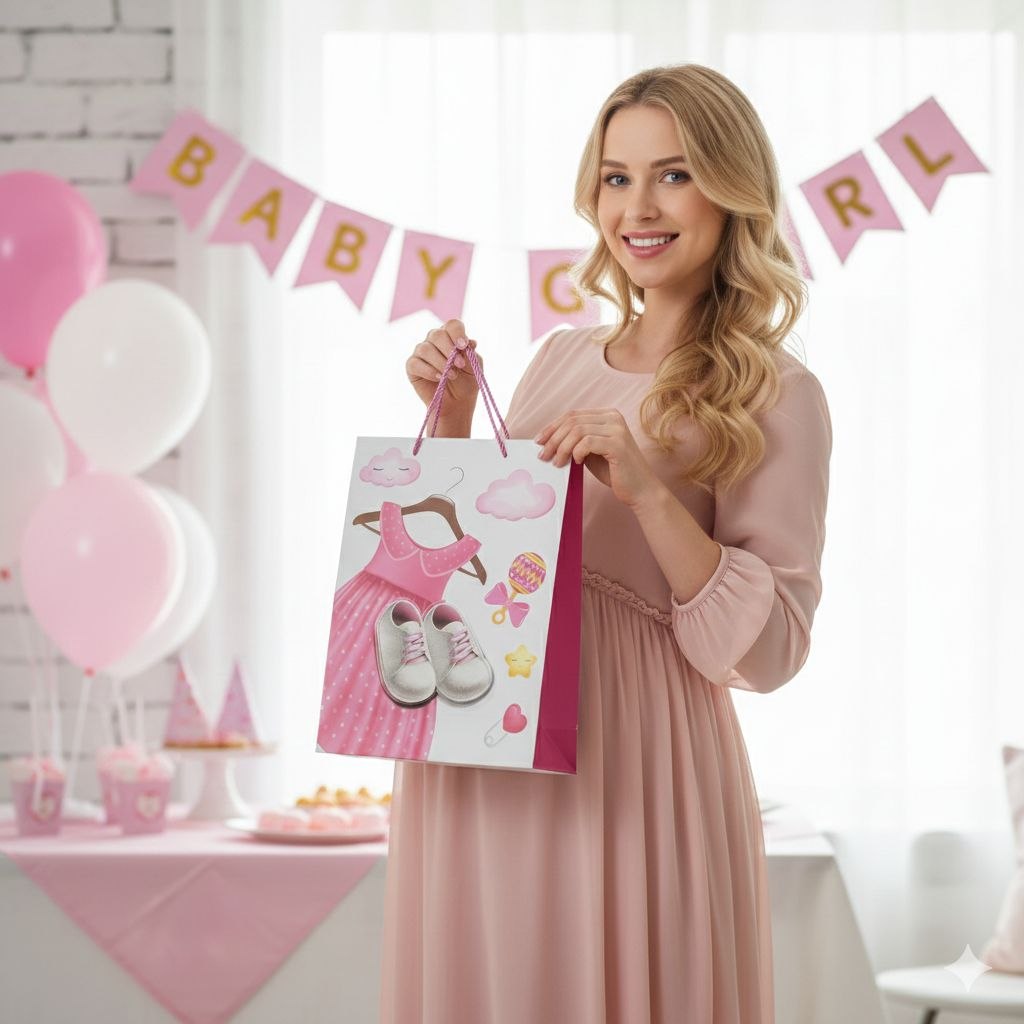 BOLSA DE REGALO PARA BABY SHOWER GRANDE  30X40X12CM