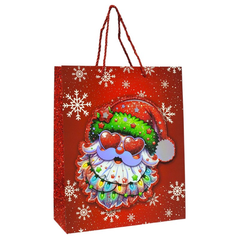 BOLSA DE REGALO NAVIDEÑA MEDIANA 26X32X10CM