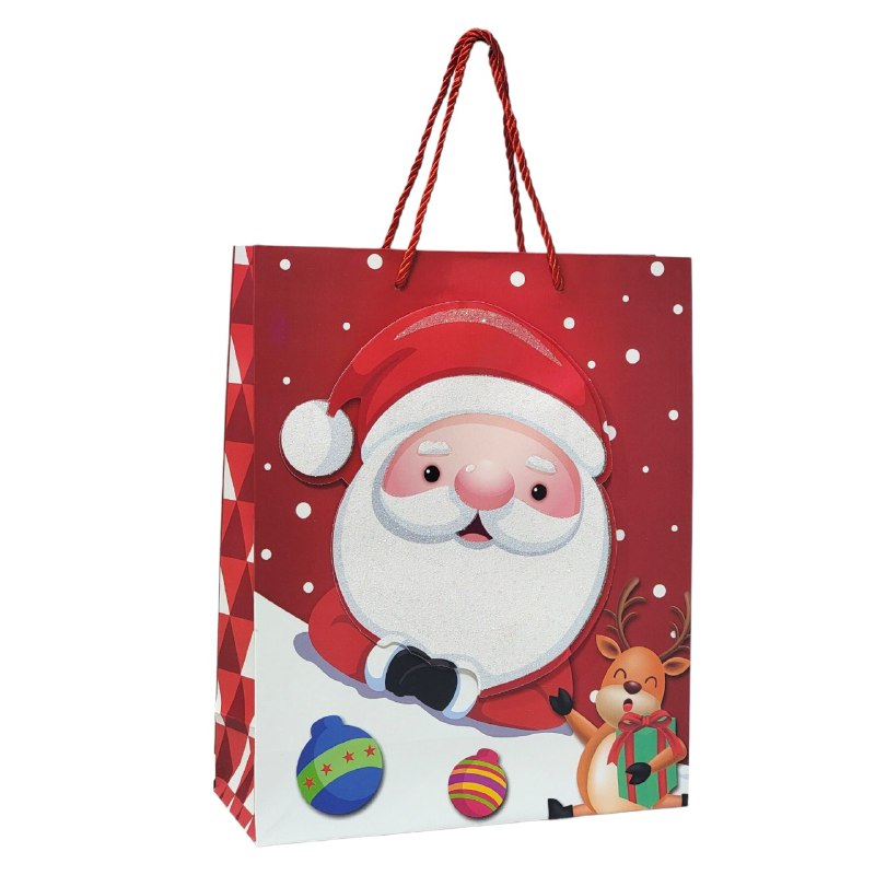 BOLSA DE REGALO NAVIDEÑA MEDIANA 26X32X10CM