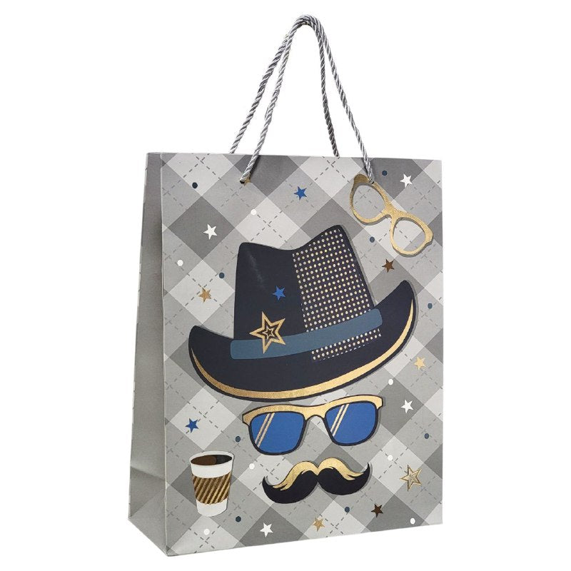 BOLSA DE REGALO PARA HOMBRE MEDIANA 26X32X10CM