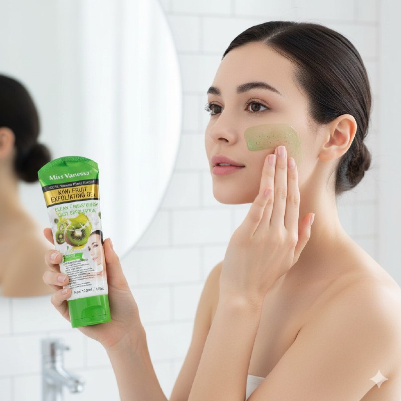 LIMPIADOR FACIAL EXFOLIANTE DE KIWI SUAVEMENTE ELIMINA LA SUCIEDAD PROFUNDA MISS VANESSA 120ML