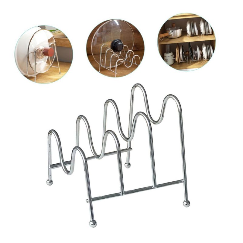 ORGANIZADOR SOPORTE METALICO PARA TAPADERAS DE OLLAS O PLATOS, CAPACIDAD DE 3 OBJETOS