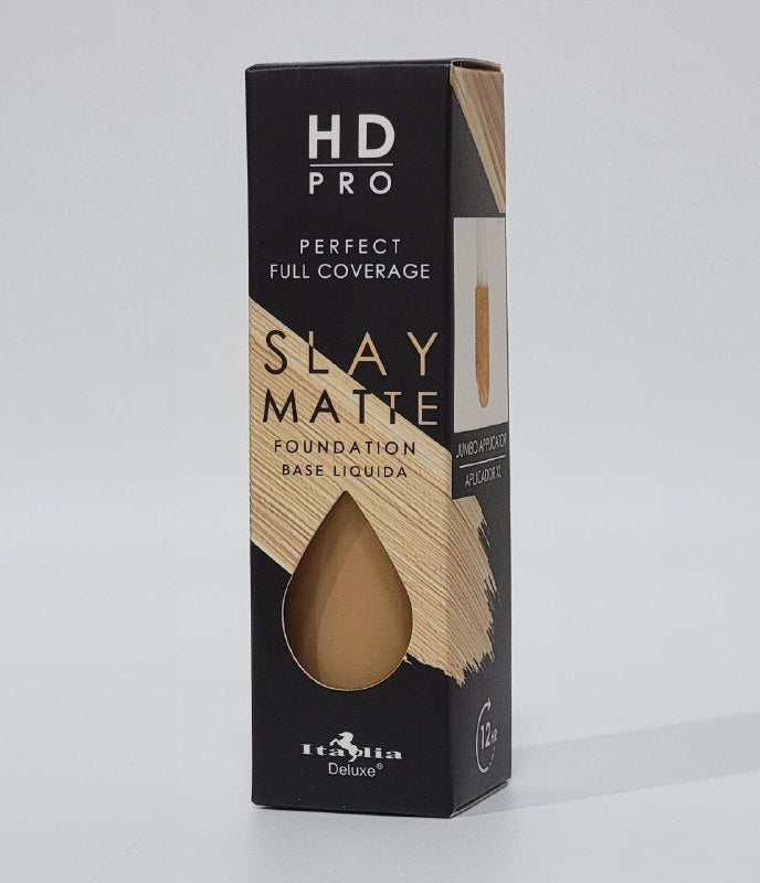 BASE DE MAQUILLAJE LIQUIDA LIVIANA LIBRE DE ACEITE ACABADO MATE TONO 6B CLASSIC TAN ITALIA DELUXE HD PRO PERFECT FULL COVERAGE SLAY MATTE 30ML