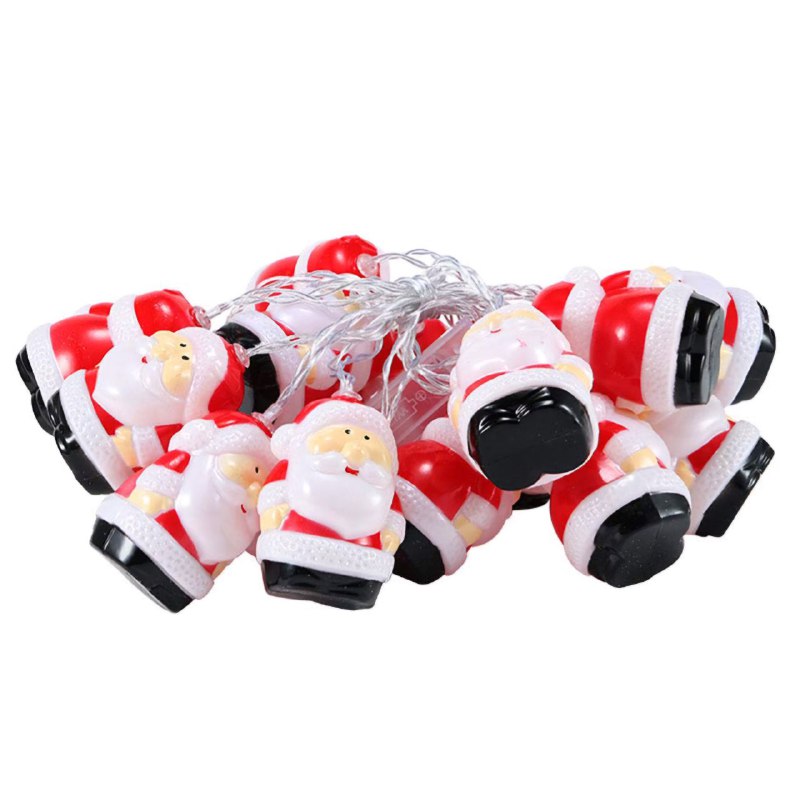 LUCES DECORATIVAS NAVIDEÑAS FORMA PAPA NOEL PARA EL HOGAR,DORMITORIO, DE BATERIAS, 10 LUCES, 1.5 METROS