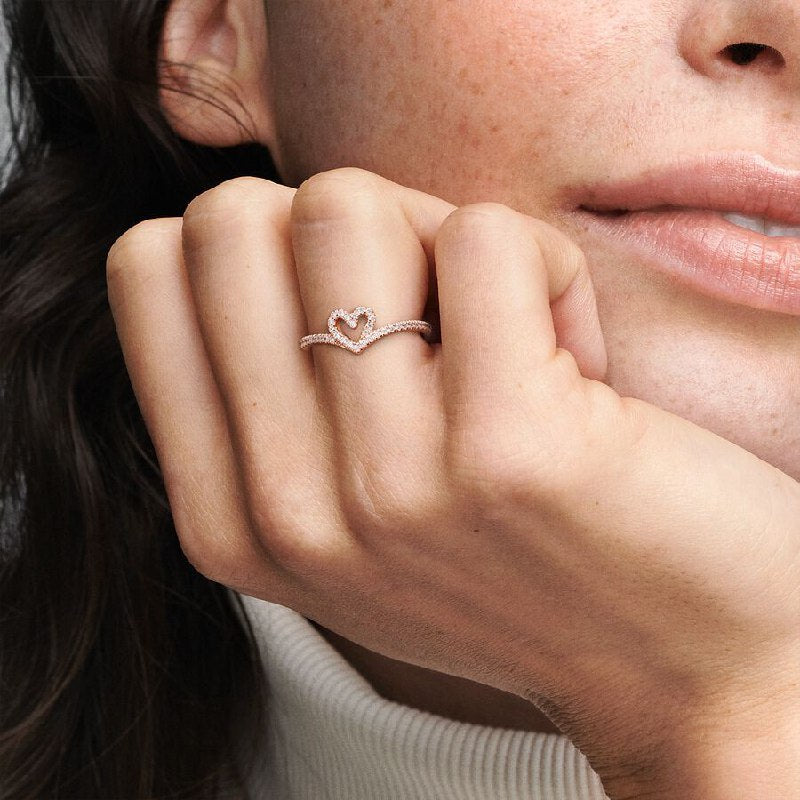 Anillo De Plata 925 Con Corazón Infinito Y Circonitas Transparentes - Para Mujer, Tallas 4-9