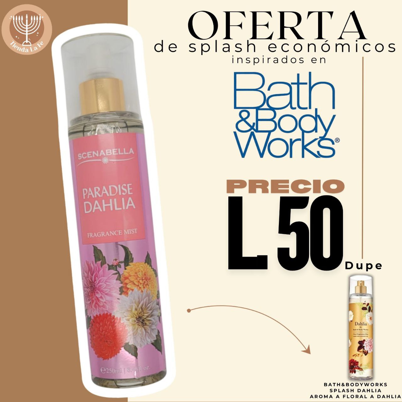 SPLASH SCENABELLA PARADISE DAHLIA 250ML (M) (DUPE BATH & BODY WORKS DAHLIA)