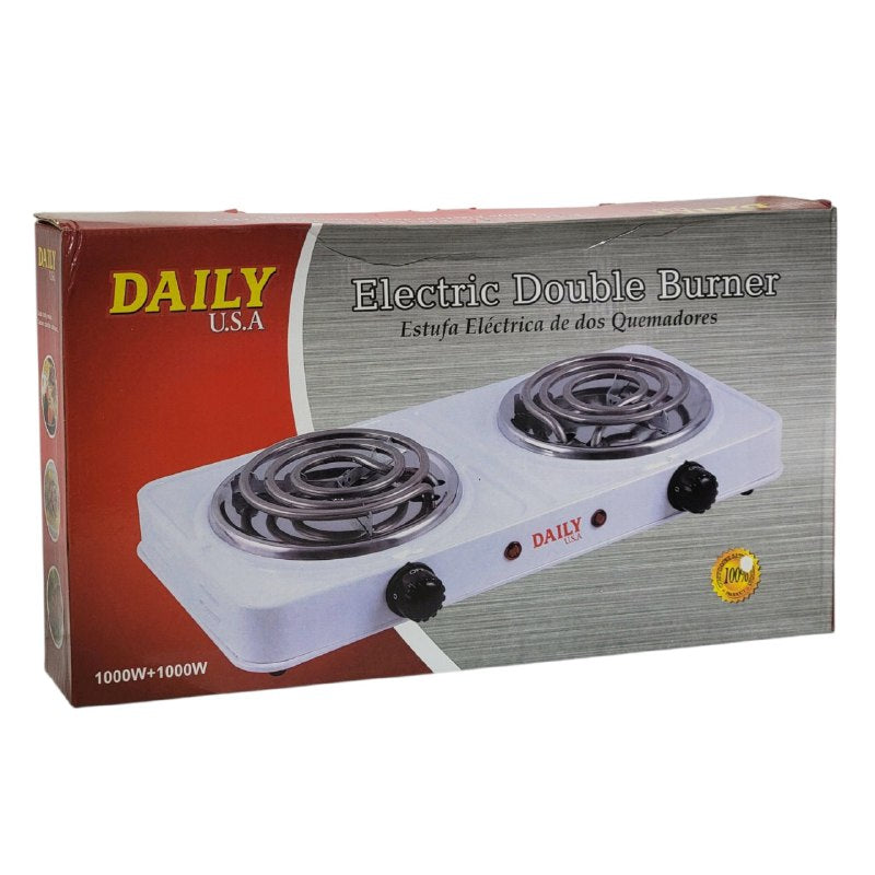 MAQUINA ESTUFA ELECTRICA DE 2 HORNILLAS PORTATIL 1000W DAILY ELECTRIC