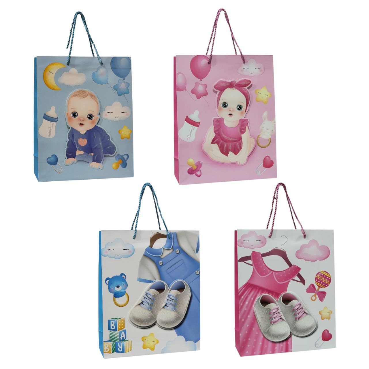 BOLSA DE REGALO PARA BABY SHOWER MEDIANA 32X26X10CM