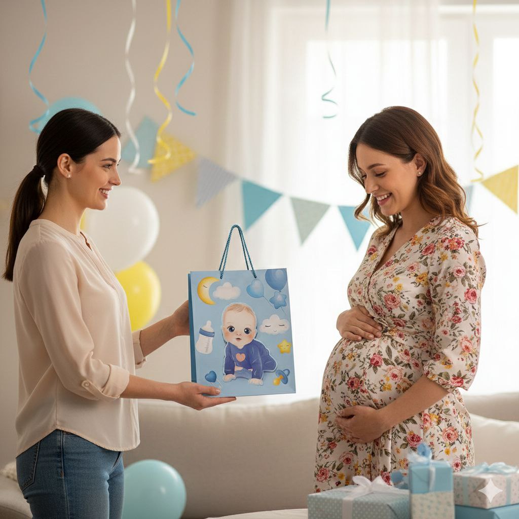 BOLSA DE REGALO PARA BABY SHOWER MEDIANA 32X26X10CM