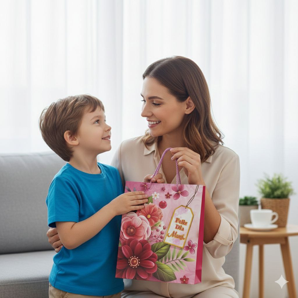 BOLSA DE REGALO PARA MAMÁ MEDIANA 32X26X10CM