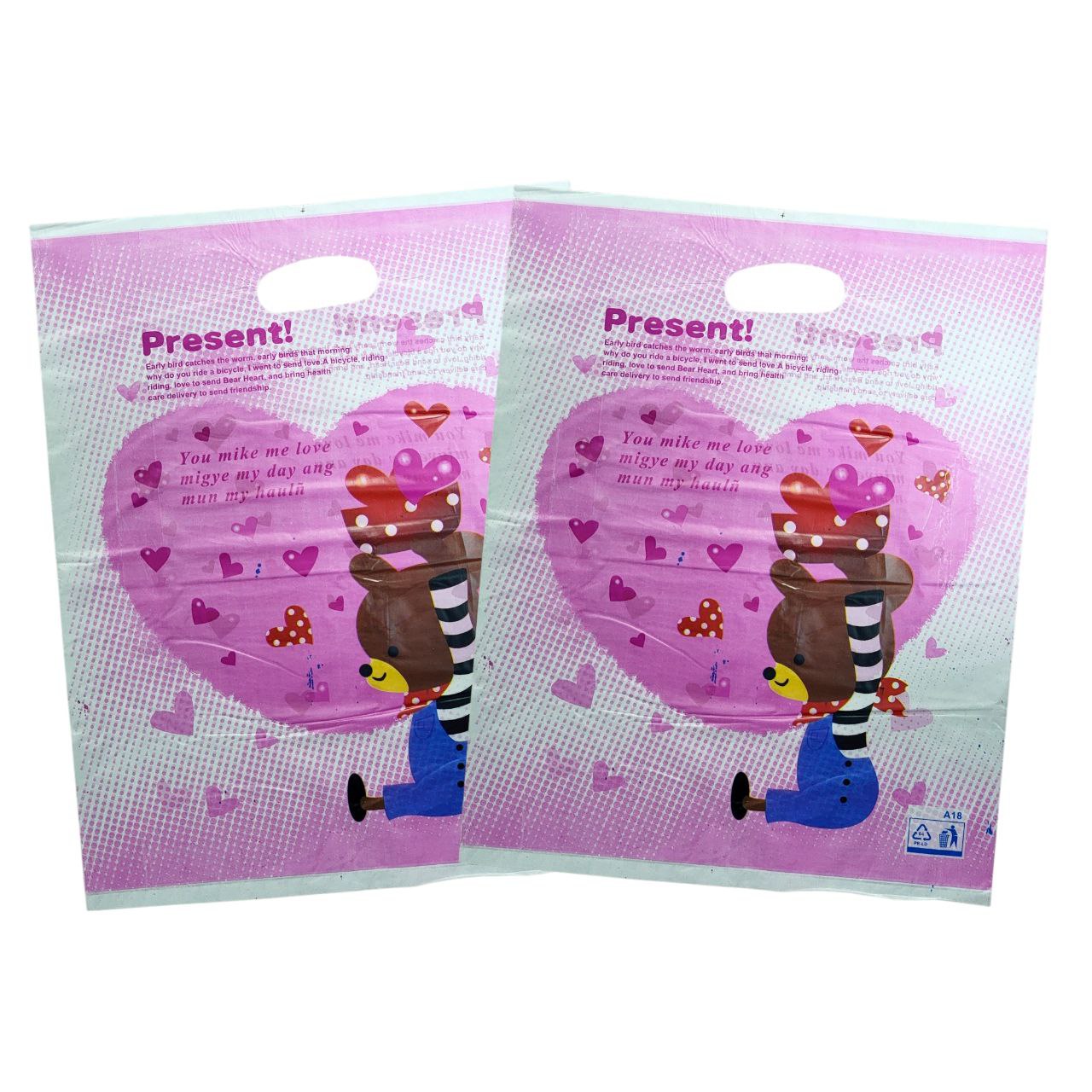 BOLSA DE REGALO PLASTICA EXTRA GRANDE 35X45CM, PAQUETE 100UND