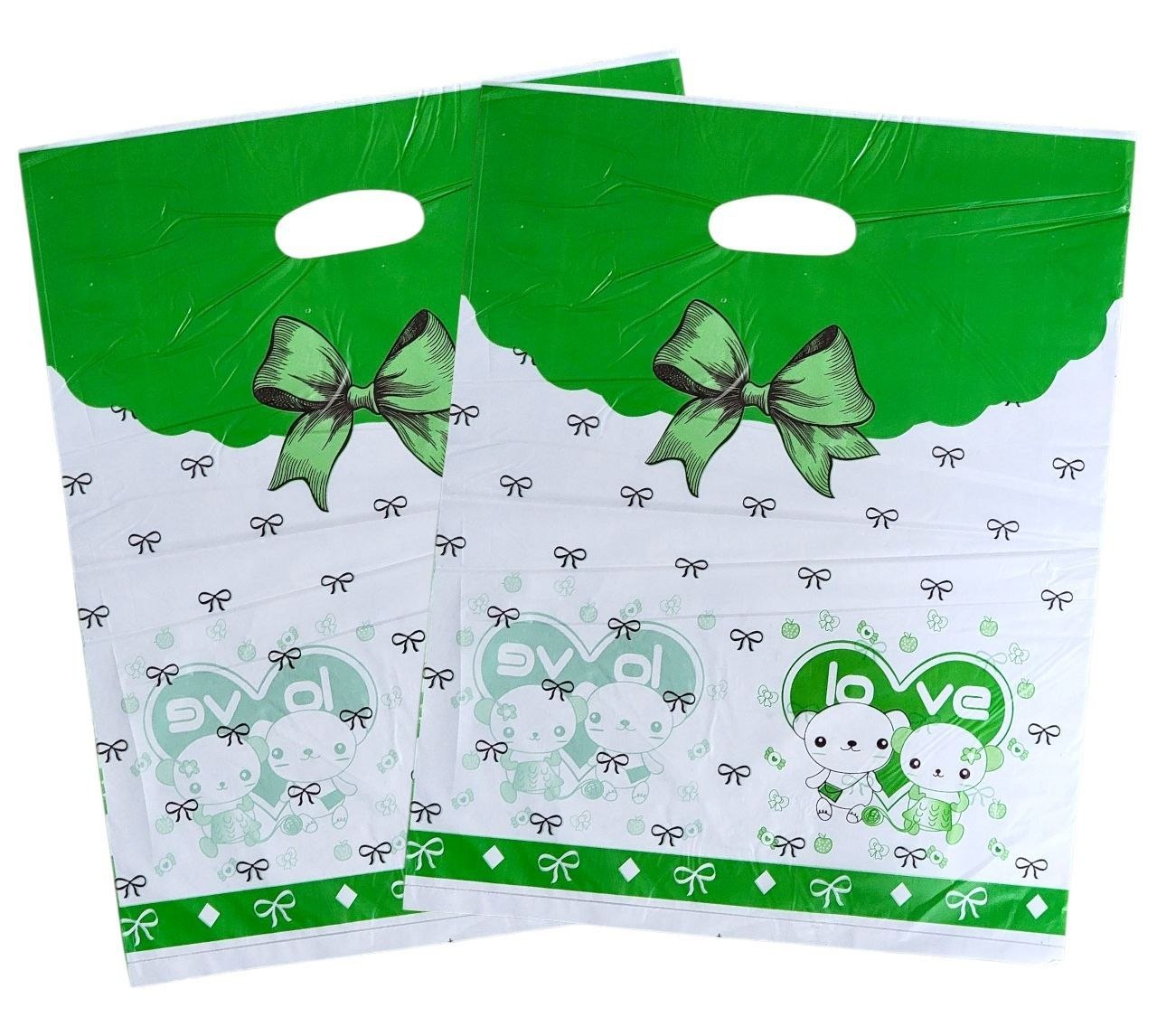 BOLSA DE REGALO PLASTICA EXTRA GRANDE 35X45CM, PAQUETE 100UND