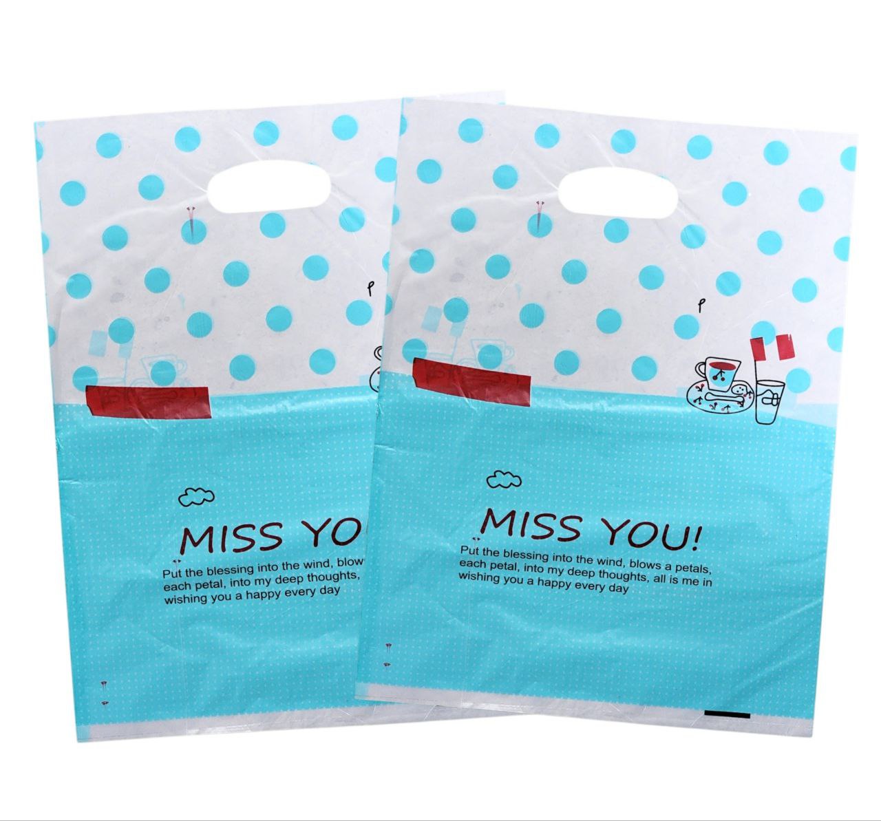 BOLSA DE REGALO PLASTICA GRANDE 30X40CM 100UND