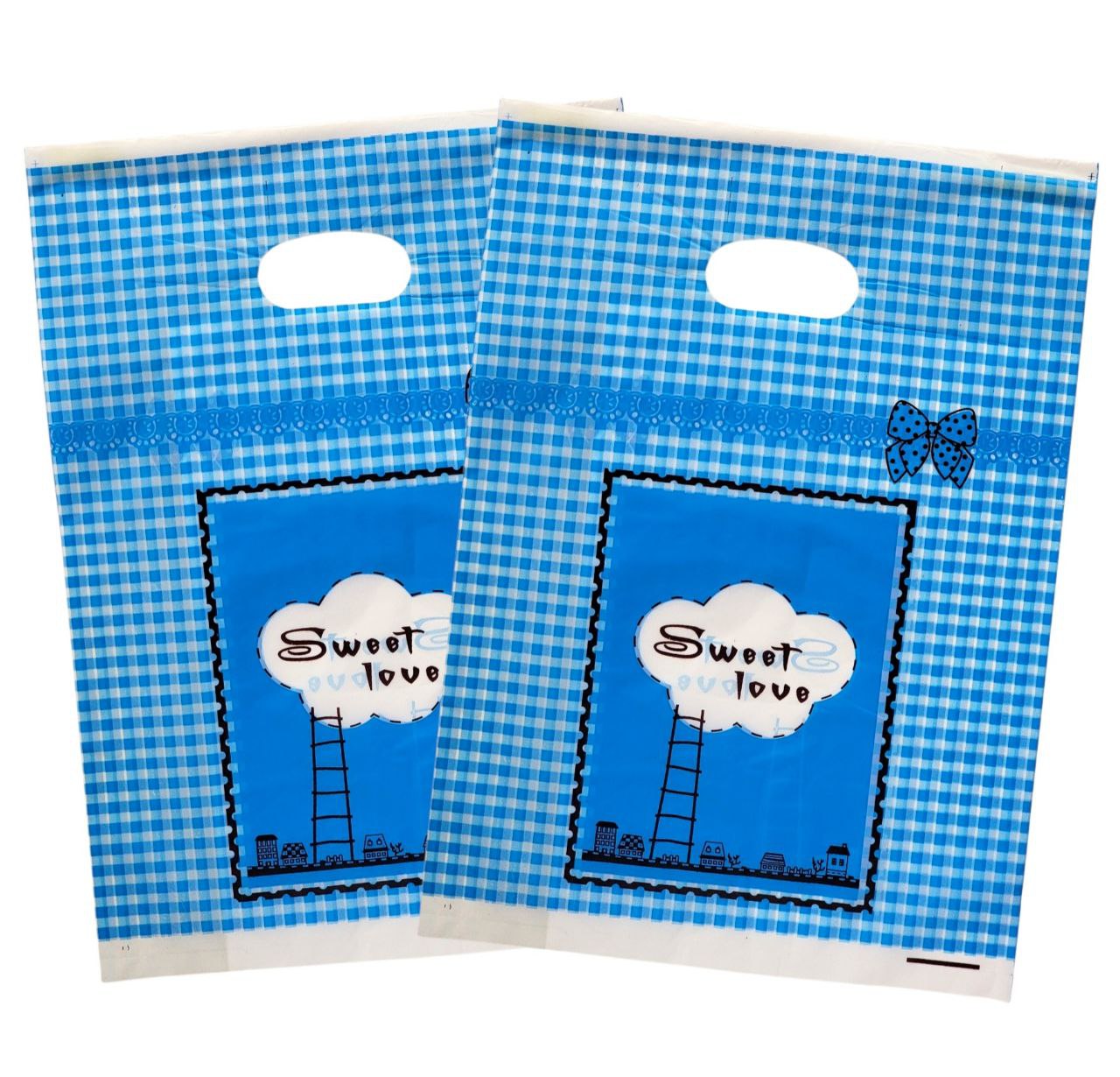 BOLSA DE REGALO PLASTICA MEDIANA 25X35CM, PAQUETE 100UND