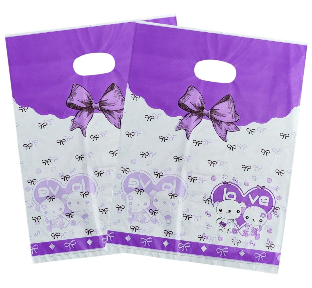 BOLSA DE REGALO PLASTICA MEDIANA 25X35CM, PAQUETE 100UND