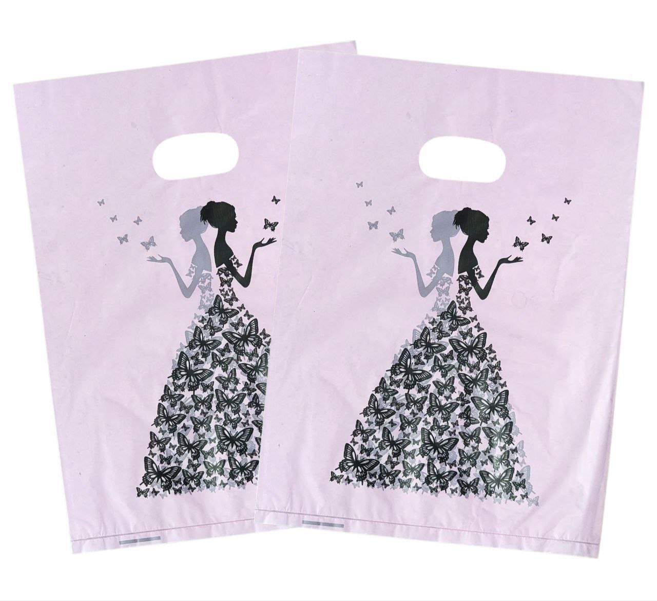 BOLSA DE REGALO PLASTICA MEDIANA 25X35CM, PAQUETE 100UND