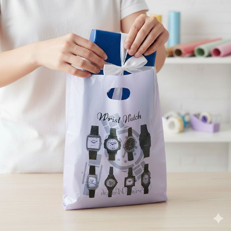 BOLSA DE REGALO PLASTICA MEDIANA 25X35CM, PAQUETE 100UND