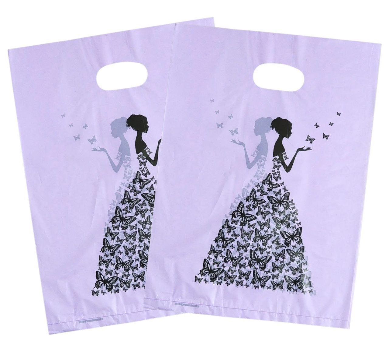 BOLSA DE REGALO PLASTICA MEDIANA 25X35CM, PAQUETE 100UND