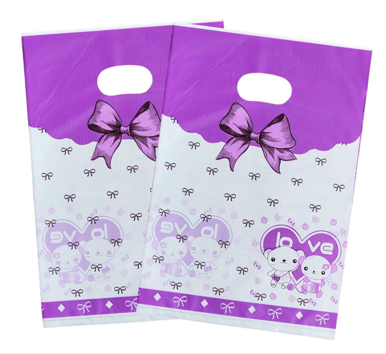 BOLSA DE REGALO PLASTICA PEQUEÑA 20X30CM, PAQUETE 100UND