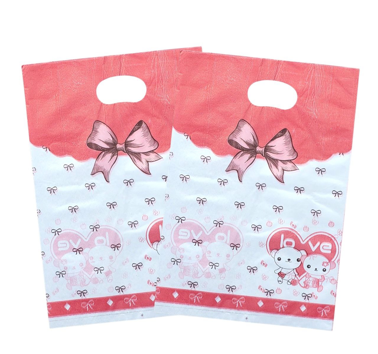 BOLSA DE REGALO PLASTICA PEQUEÑA 20X30CM, PAQUETE 100UND