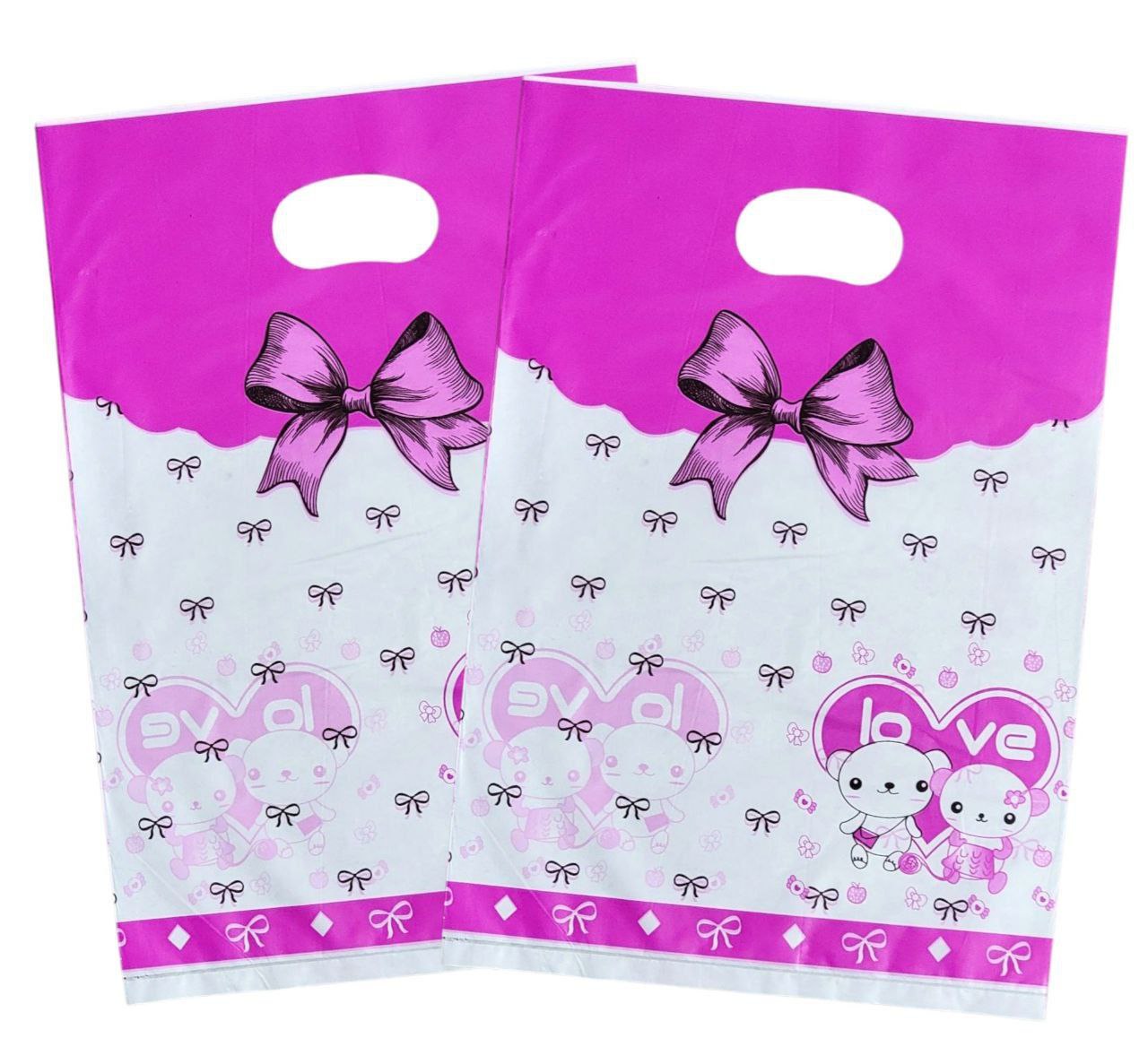 BOLSA DE REGALO PLASTICA PEQUEÑA 20X30CM, PAQUETE 100UND