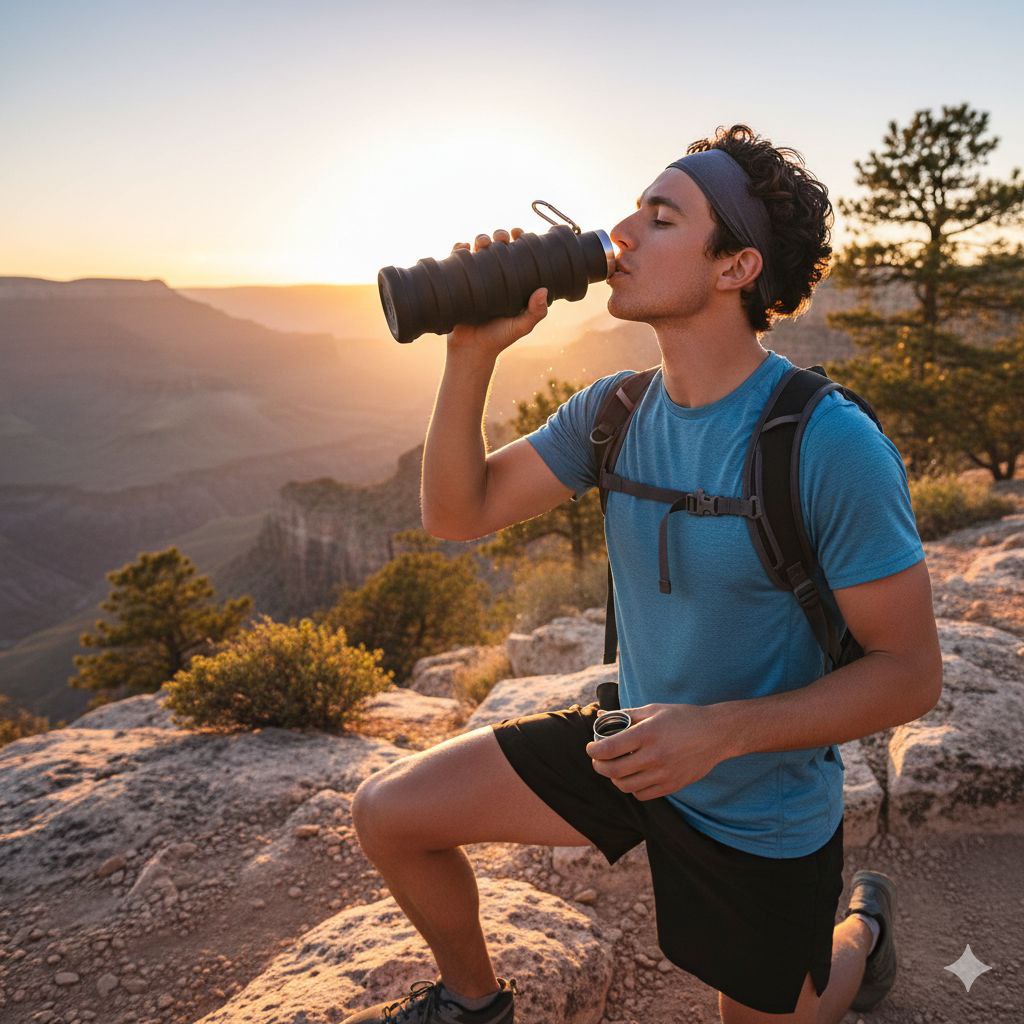 BOTELLA DE AGUA DE SILICONA PLEGABLE 500ML