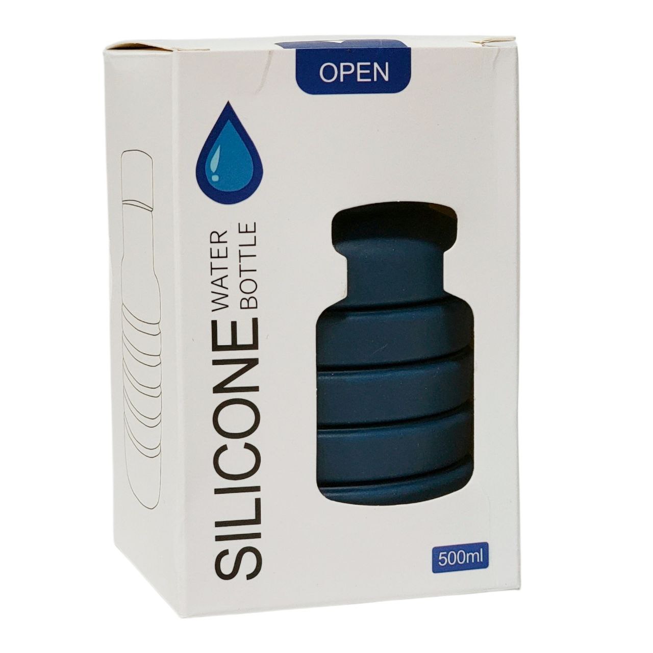 BOTELLA DE AGUA DE SILICONA PLEGABLE 500ML